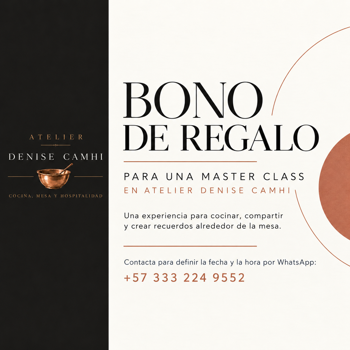 Bono de regalo para Master Class de cocina | Atelier Denise Camhi